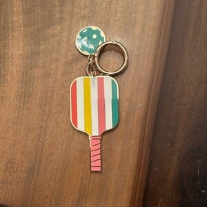 Colorful Striped pickleball keychain and charm